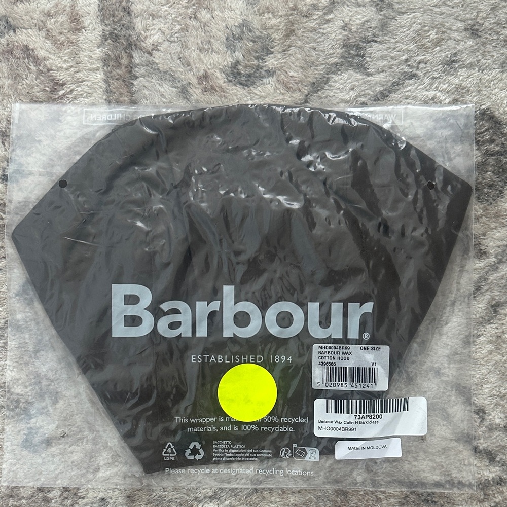 Barbour Waxed Cotton Hood - Bark - Picture 5 of 7